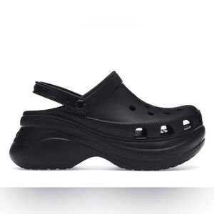 Crocs Classic Bae Women's 10 Black Slip On Chunky Platform Sandals Clogs